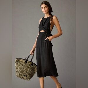Anthropologie Black Midi Dress